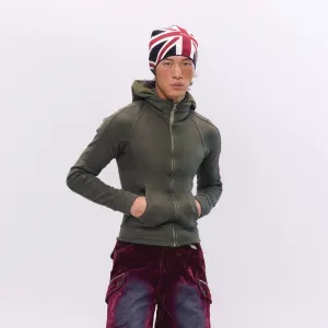 Olive Zip-Up Hoodie
