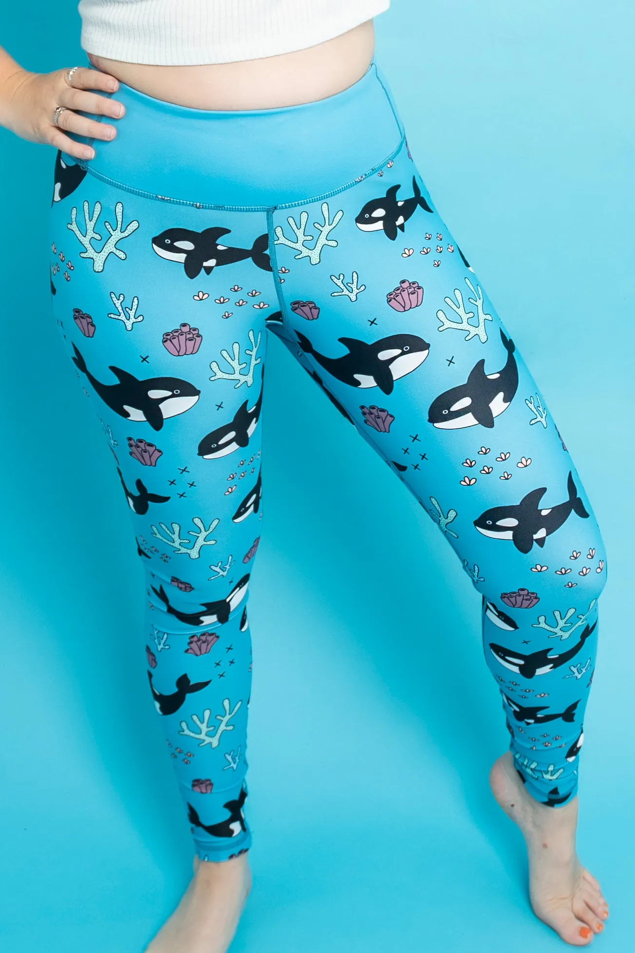 Orca/Killer Whale Women's Activewear Leggings - Tall 33" inside leg