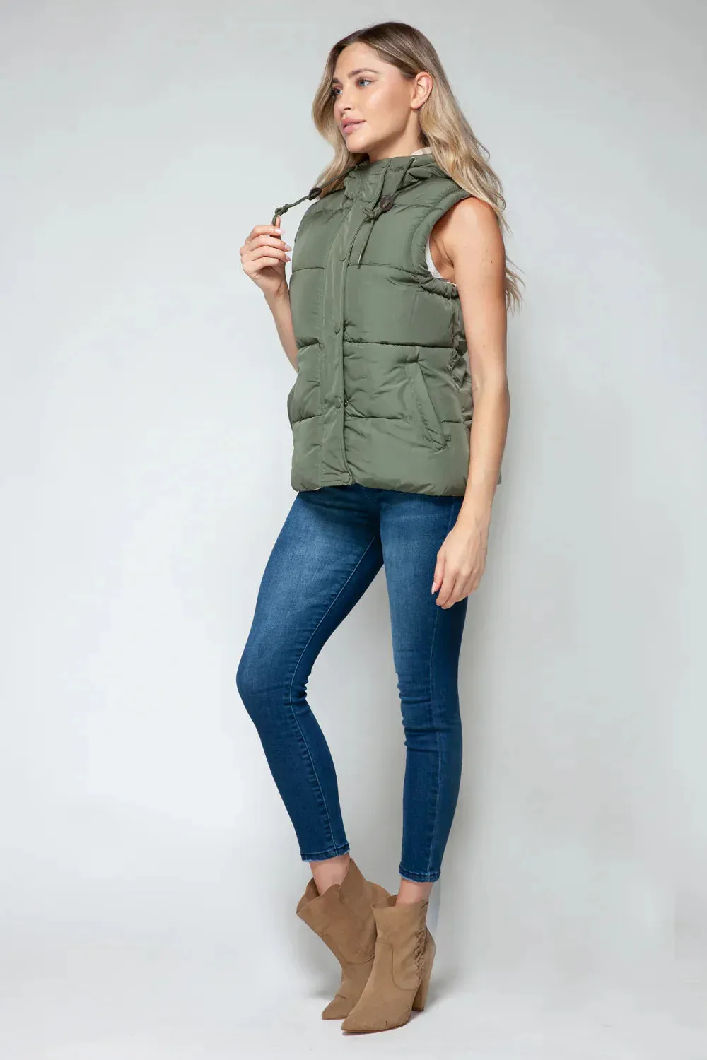 Padded Zip-Up Hooded Vest