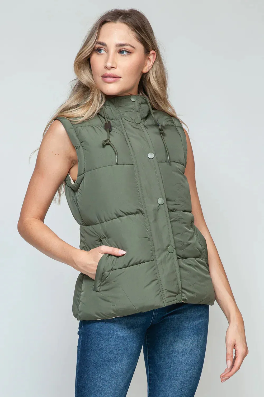 Padded Zip-Up Hooded Vest