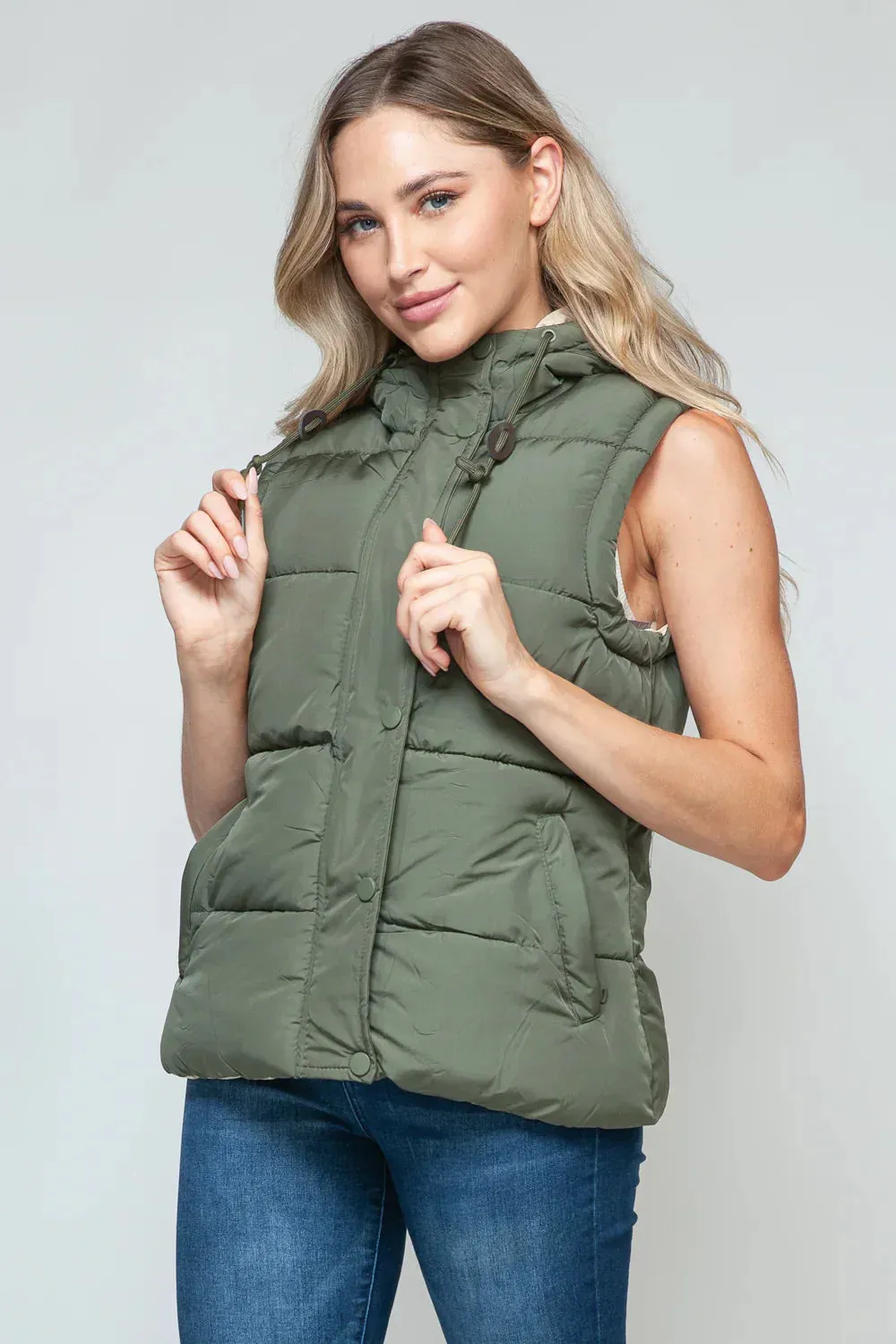 Padded Zip-Up Hooded Vest