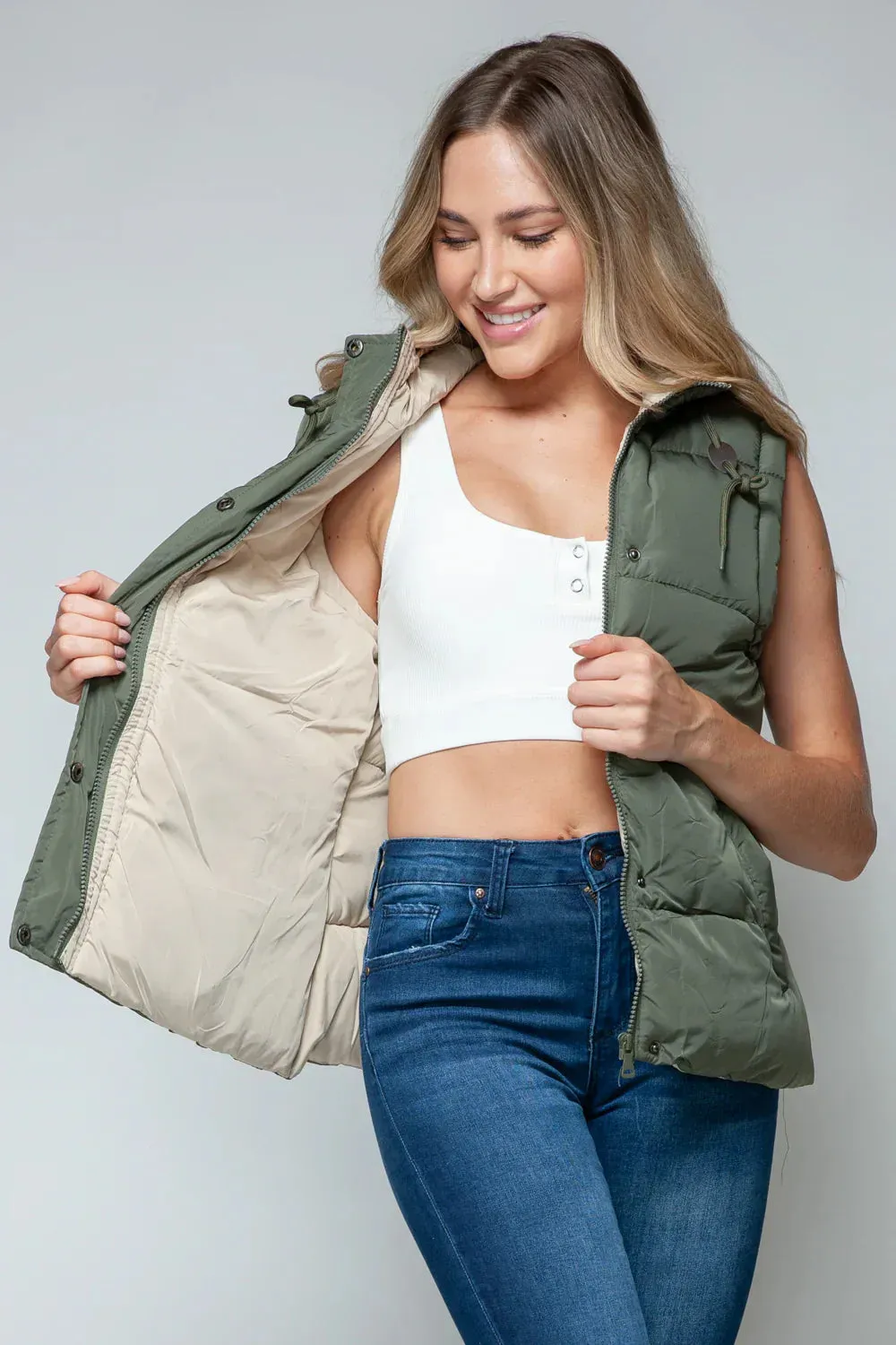Padded Zip-Up Hooded Vest