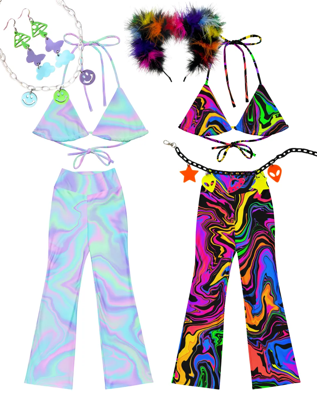 Pastel Watercolor Flare Pants