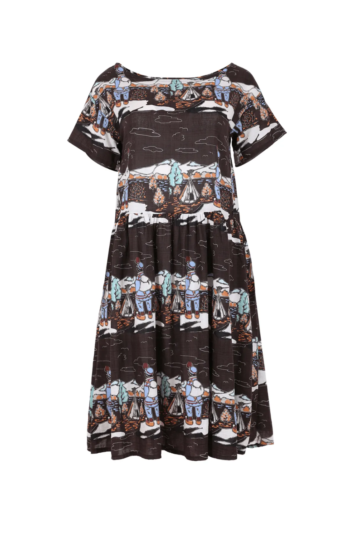 Pathfinder Drop Waist Dress in Seersucker