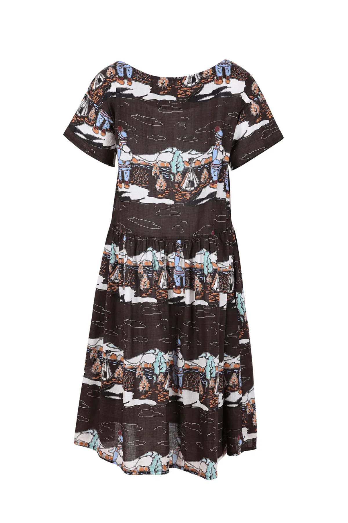 Pathfinder Drop Waist Dress in Seersucker