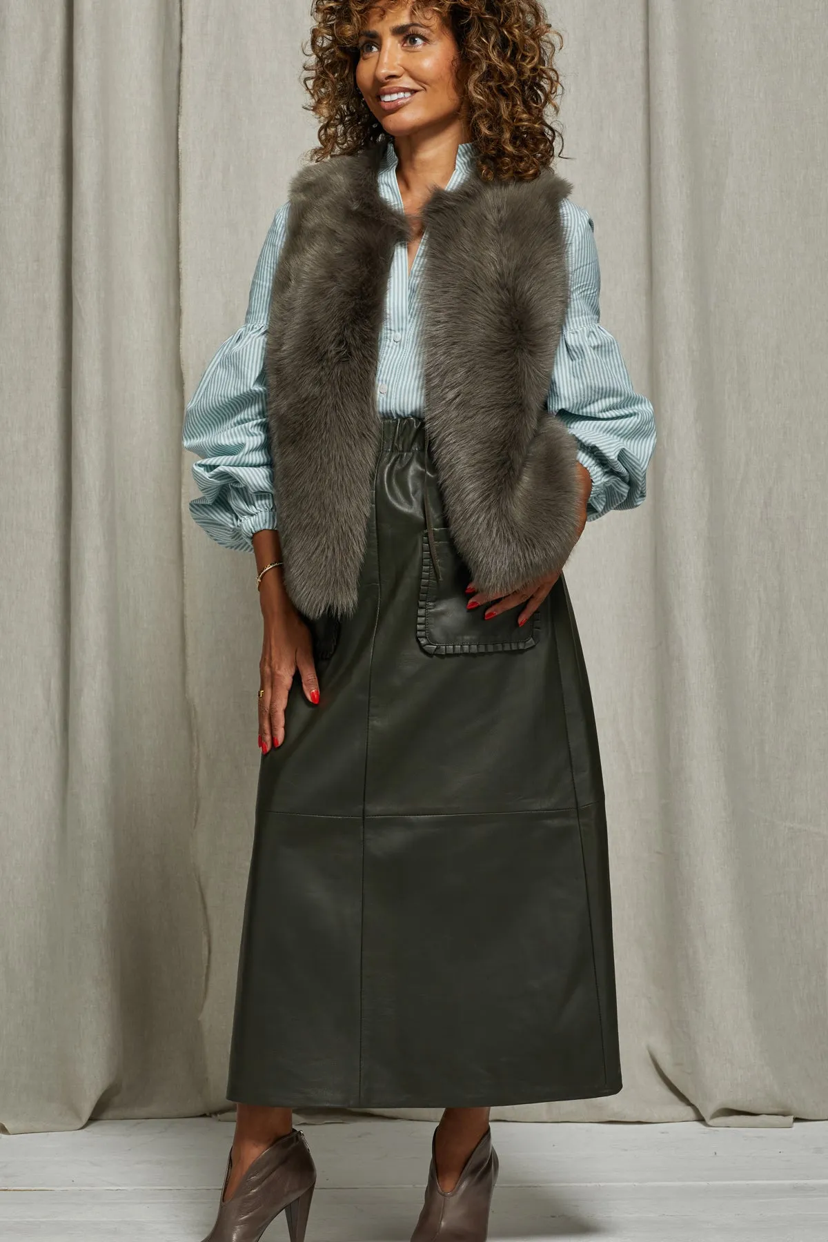 Phoebe Leather Skirt