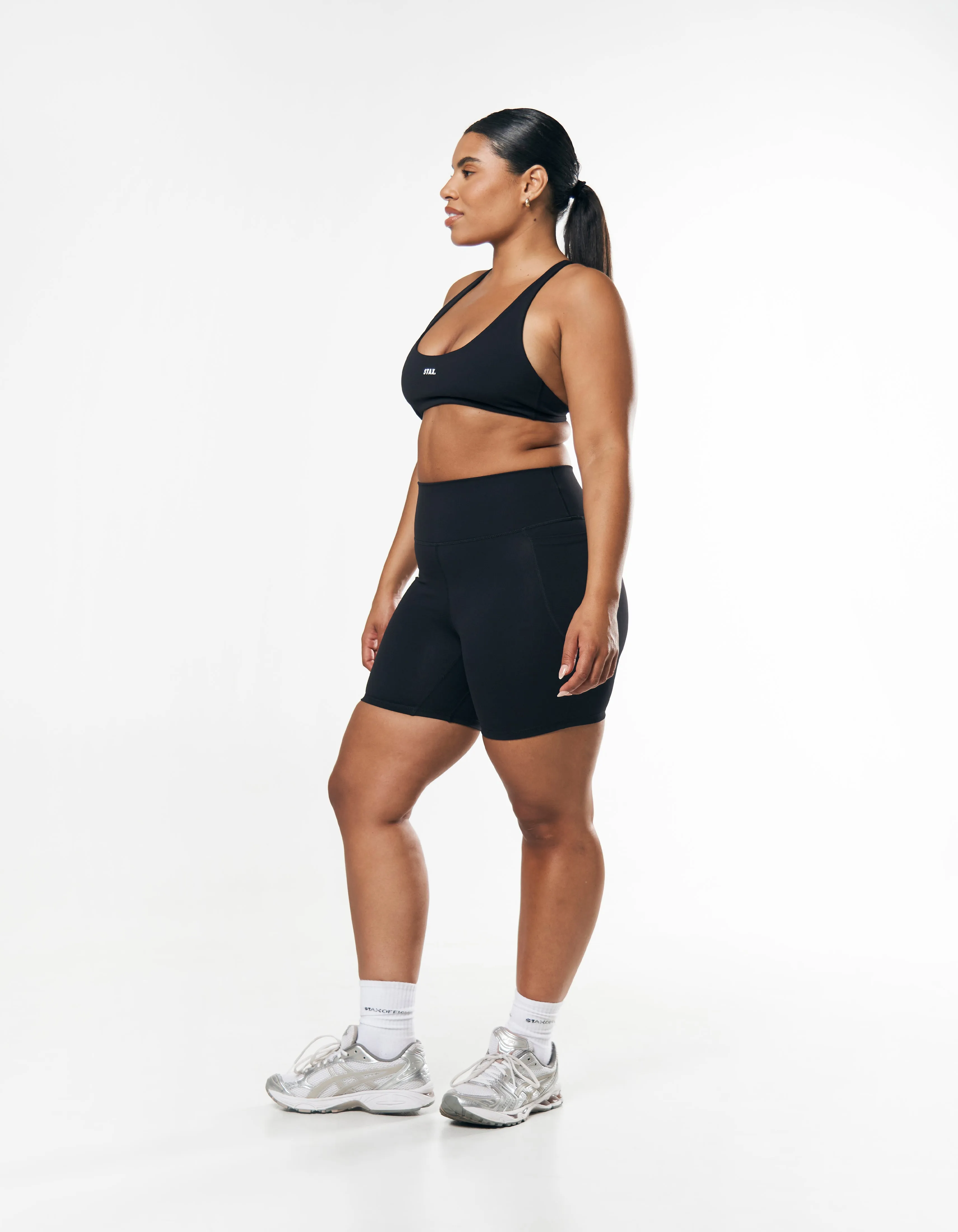 Phone Pocket Midi Bike Shorts NANDEX ™ - Black