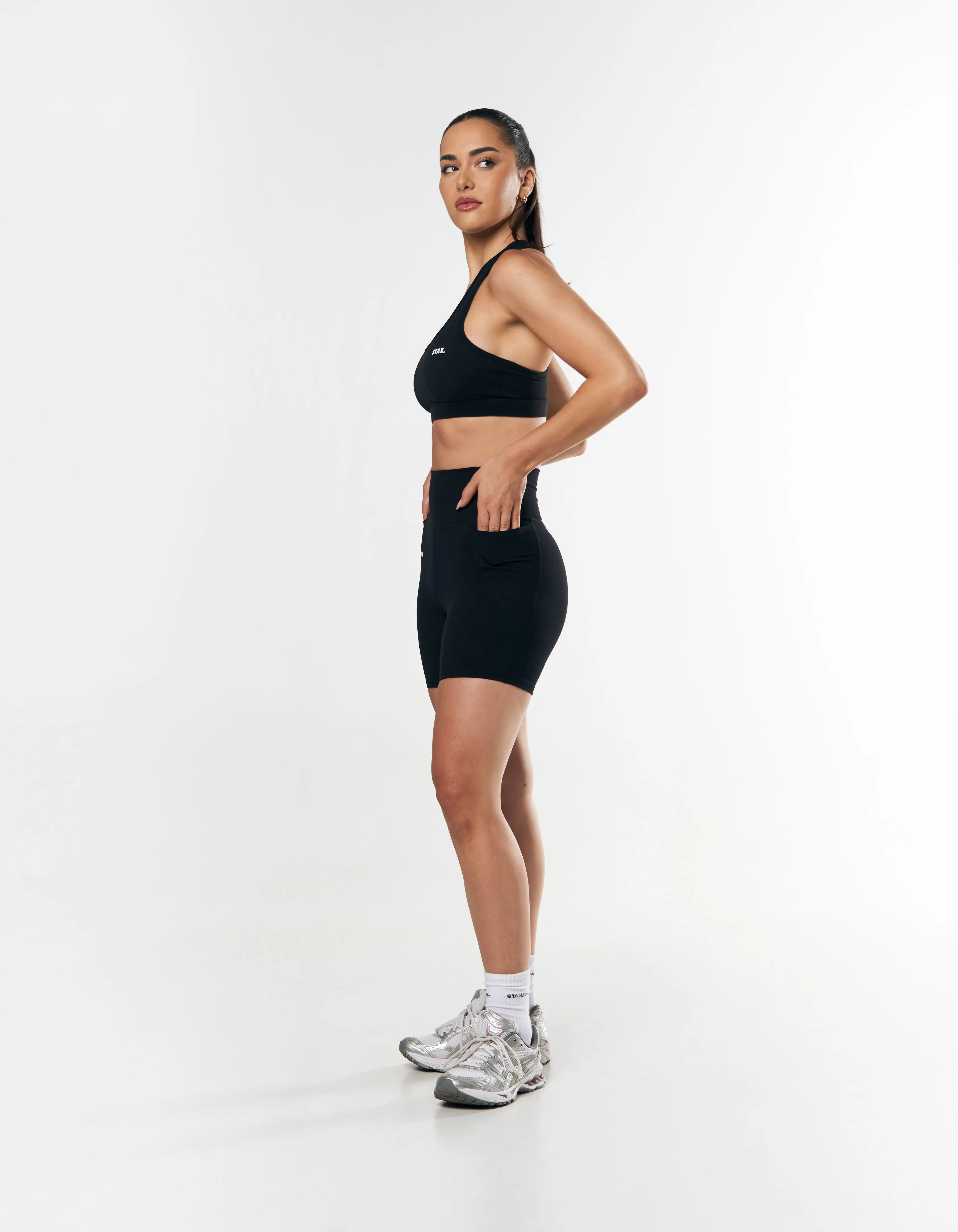 Phone Pocket Midi Bike Shorts NANDEX ™ - Black