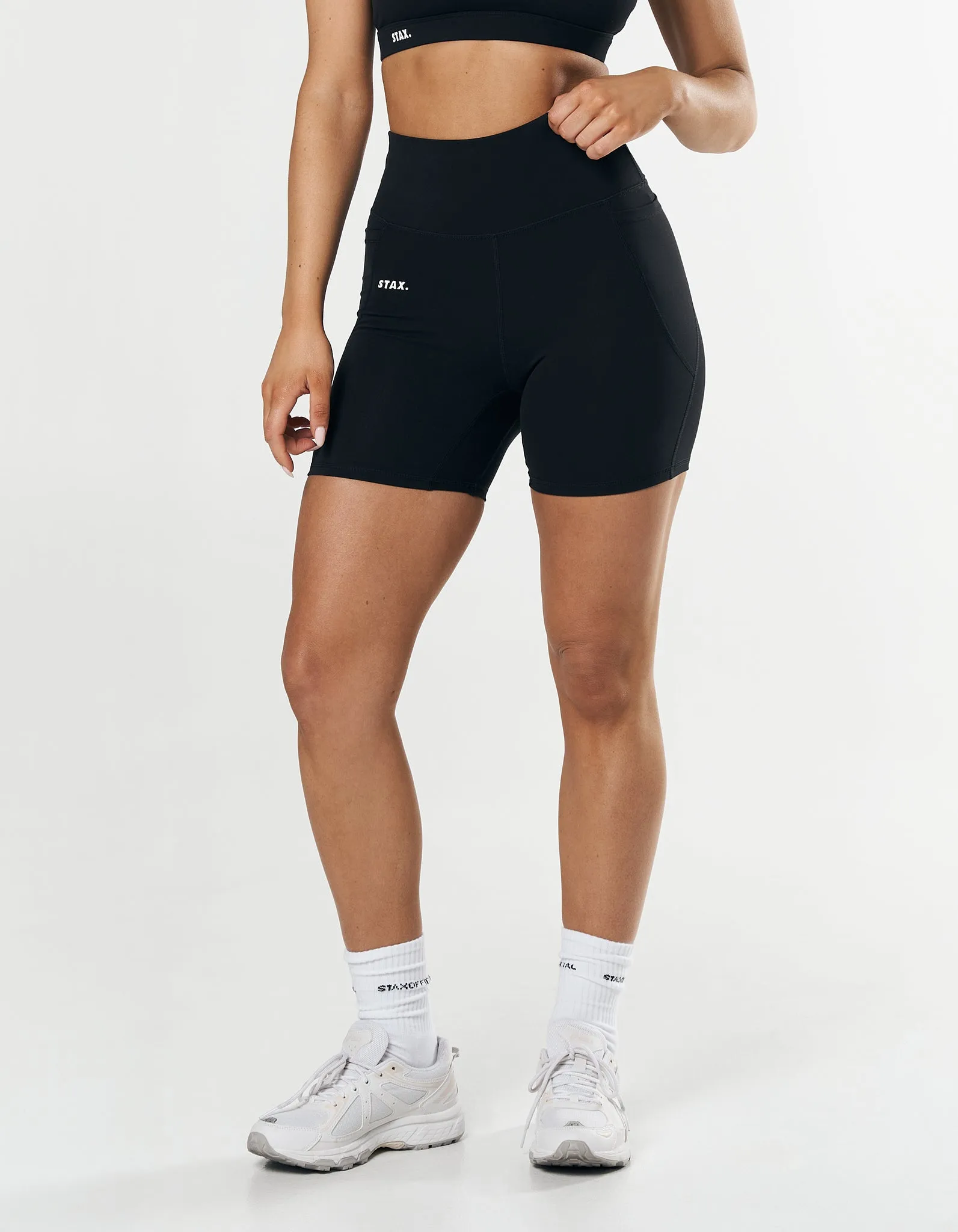 Phone Pocket Midi Bike Shorts NANDEX ™ - Black