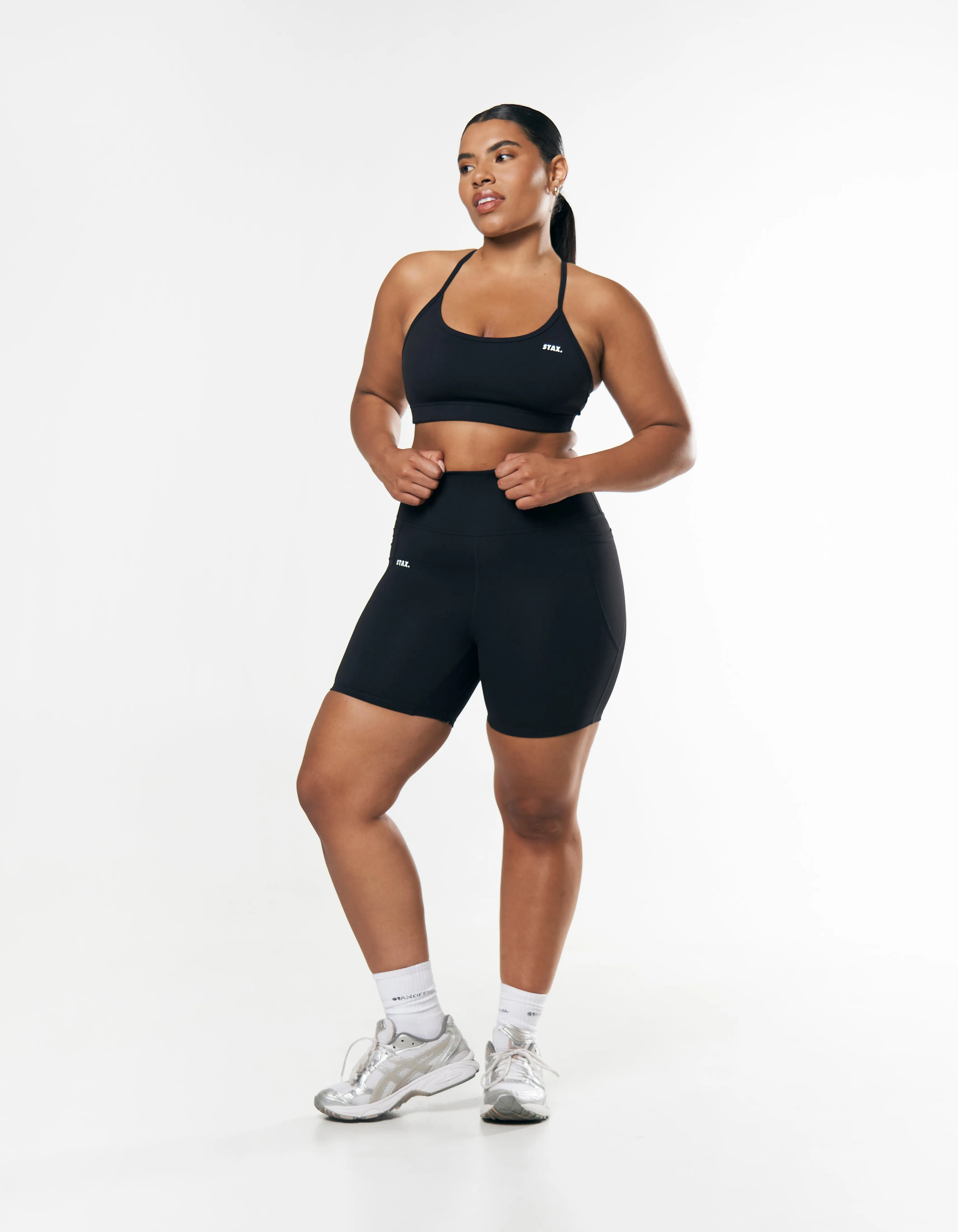 Phone Pocket Midi Bike Shorts NANDEX ™ - Black