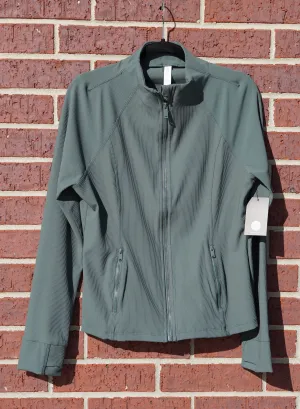 Plus Size Ribbed Active Jacket