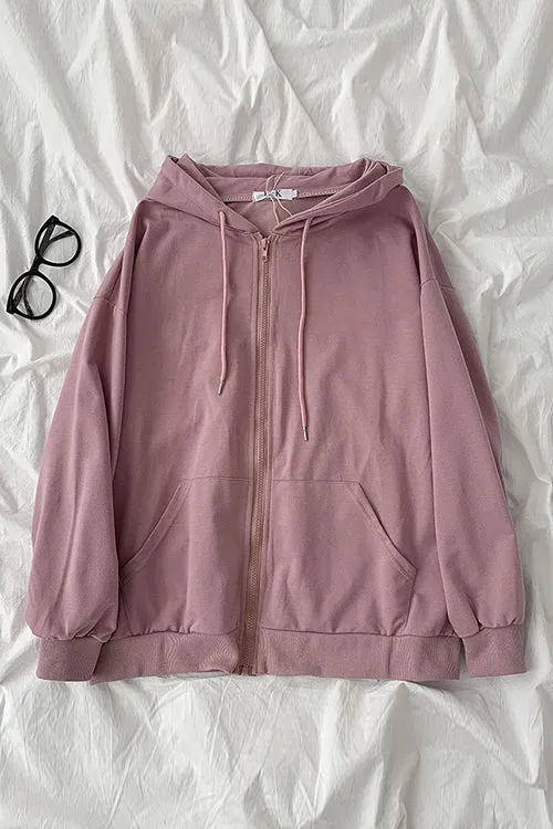 Pockets Loose Hoodie Coat