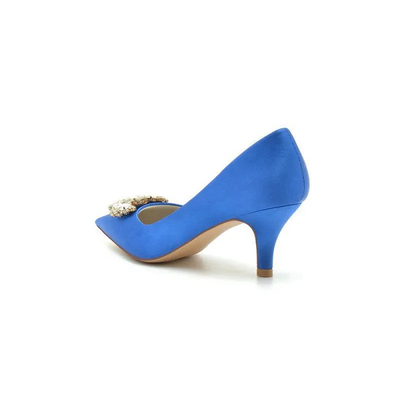 Pointed Toe Stiletto Heels with Rhinestone