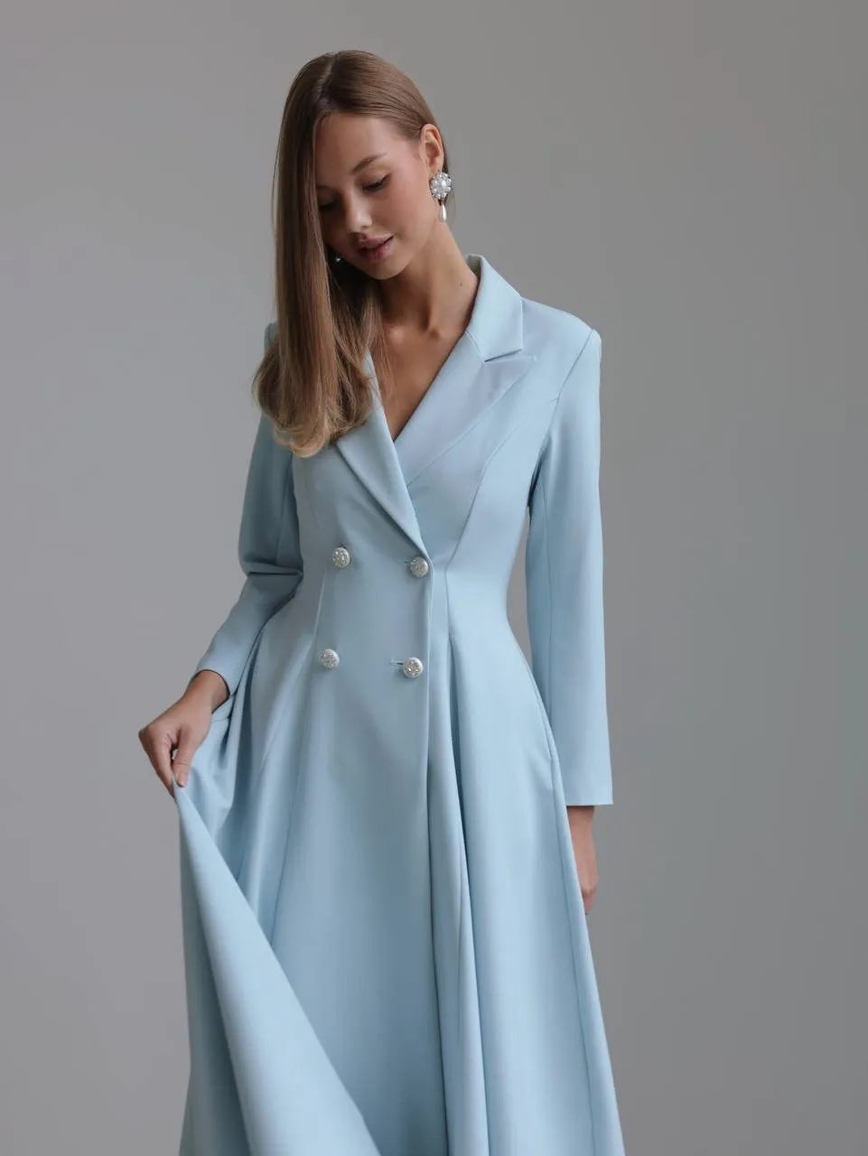 Powder Blue Midi Dress