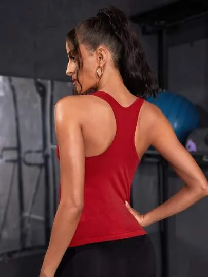 Powerista Solid Racerback Sports Tank Top – Fitted & Breathable Workout Shirt