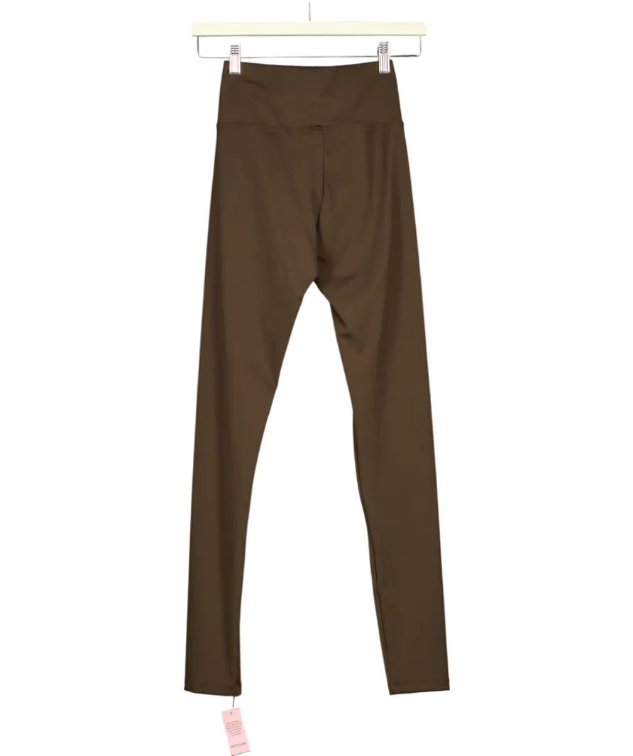 PrettyLittleThing Brown High Waist Gym Leggings UK S