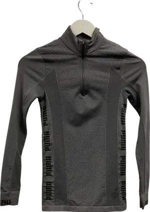 Puma Training Evoknit Seamless 1/4 Zip Top In Charcoal Grey UK XS
