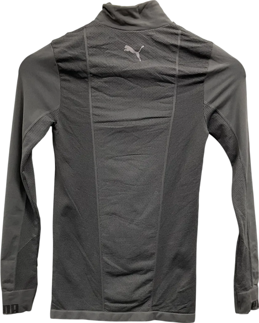 Puma Training Evoknit Seamless 1/4 Zip Top In Charcoal Grey UK XS