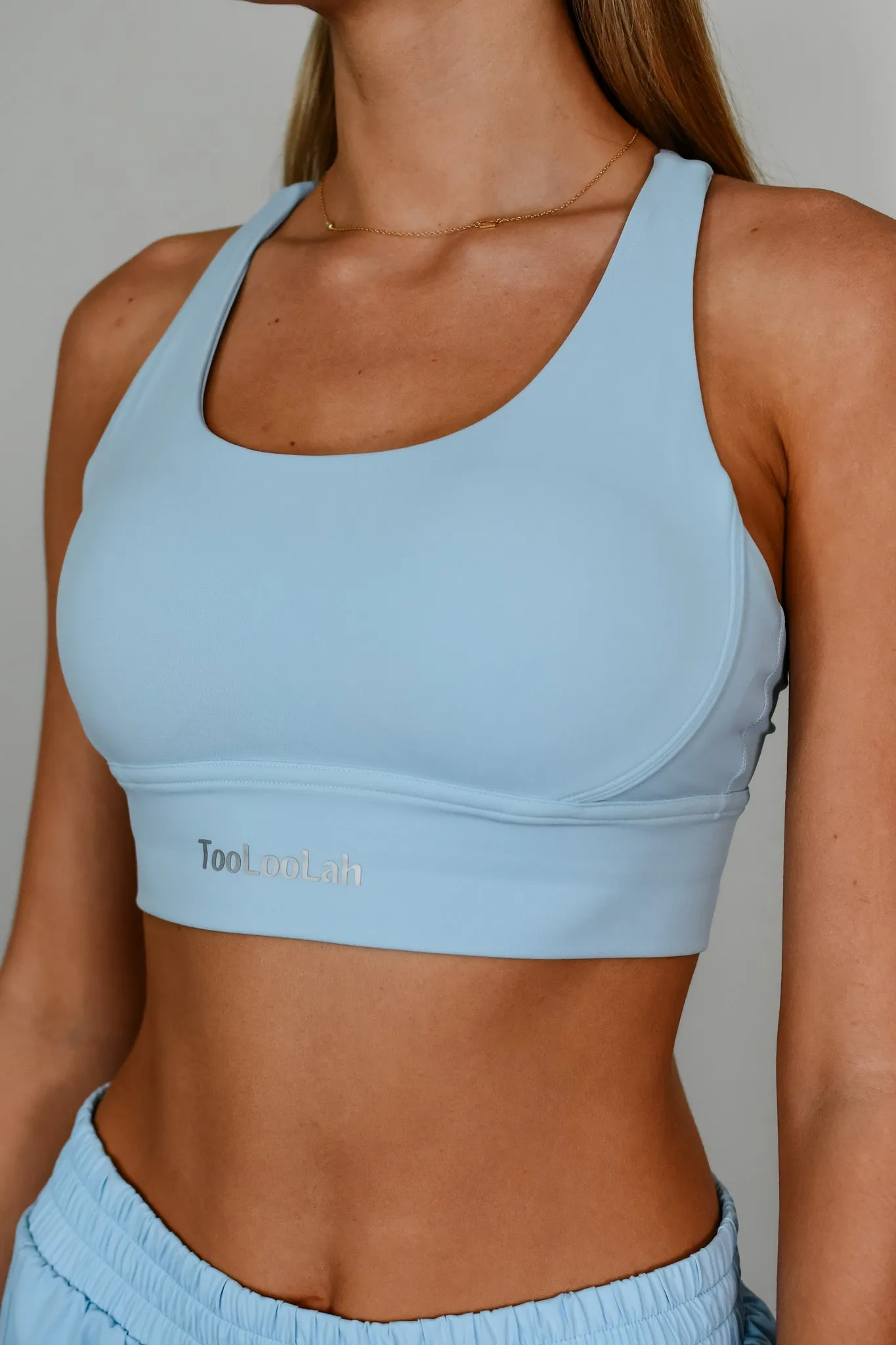Pure Move Cross Back Bra - Light Blue