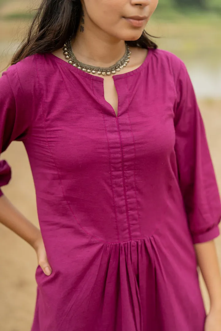Purple Dusk Kurta Set with tonal dupatta