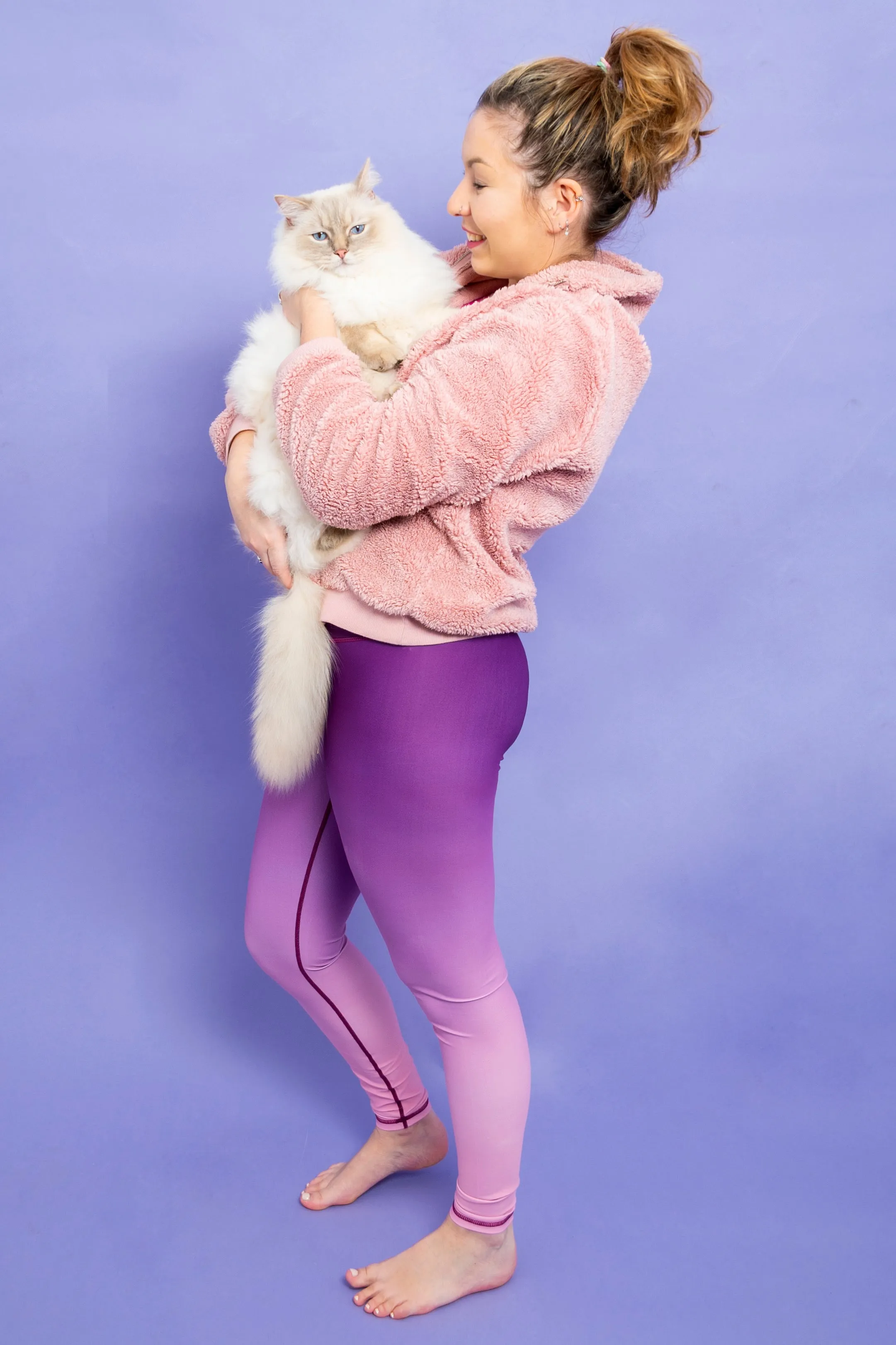 Purple/Pink Ombre Women’s Activewear Leggings - Tall 33” inside leg