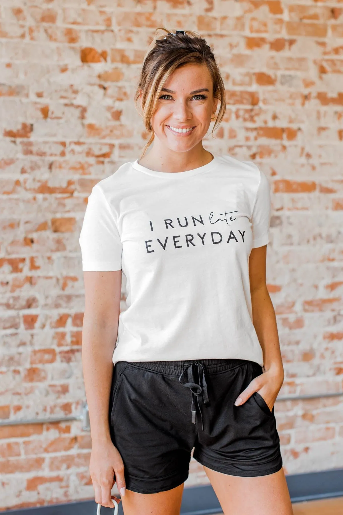 "I Run Late Everyday" Graphic Tee- White