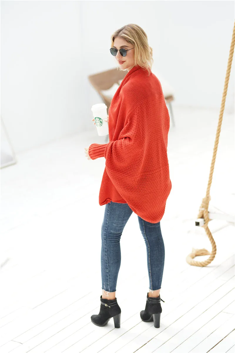 Red Batwing Easy On Cardigan