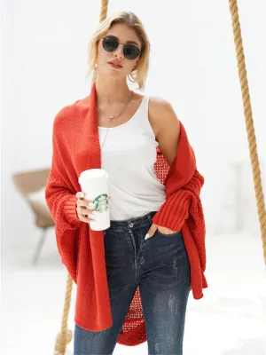 Red Batwing Easy On Cardigan