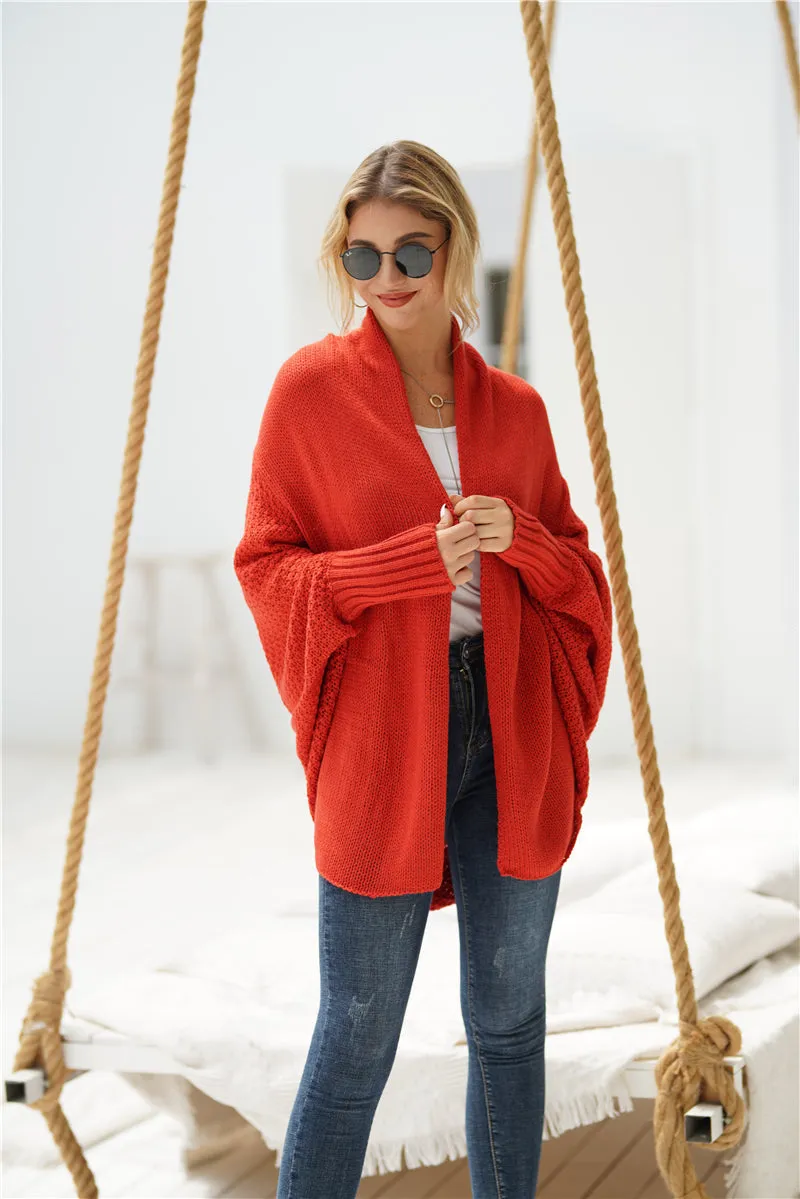 Red Batwing Easy On Cardigan