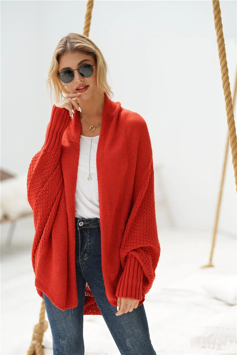 Red Batwing Easy On Cardigan