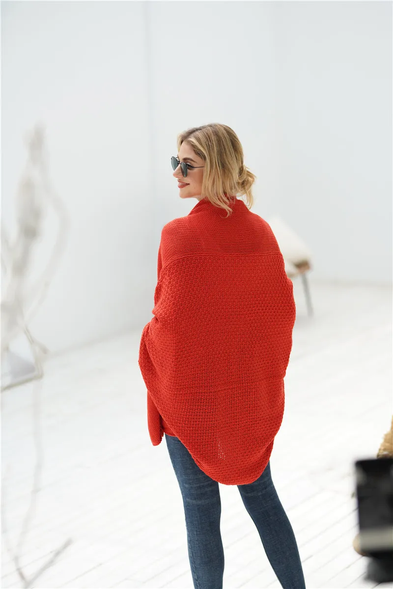 Red Batwing Easy On Cardigan