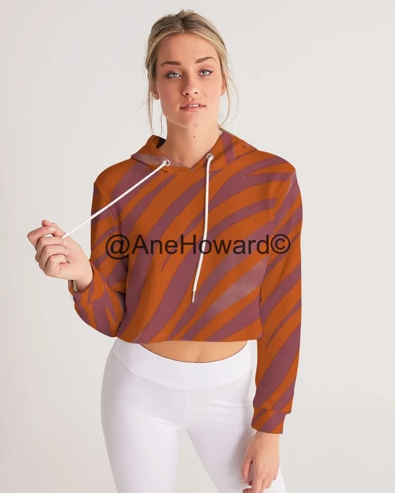 Red Zebra Women's Cropped Hoodie