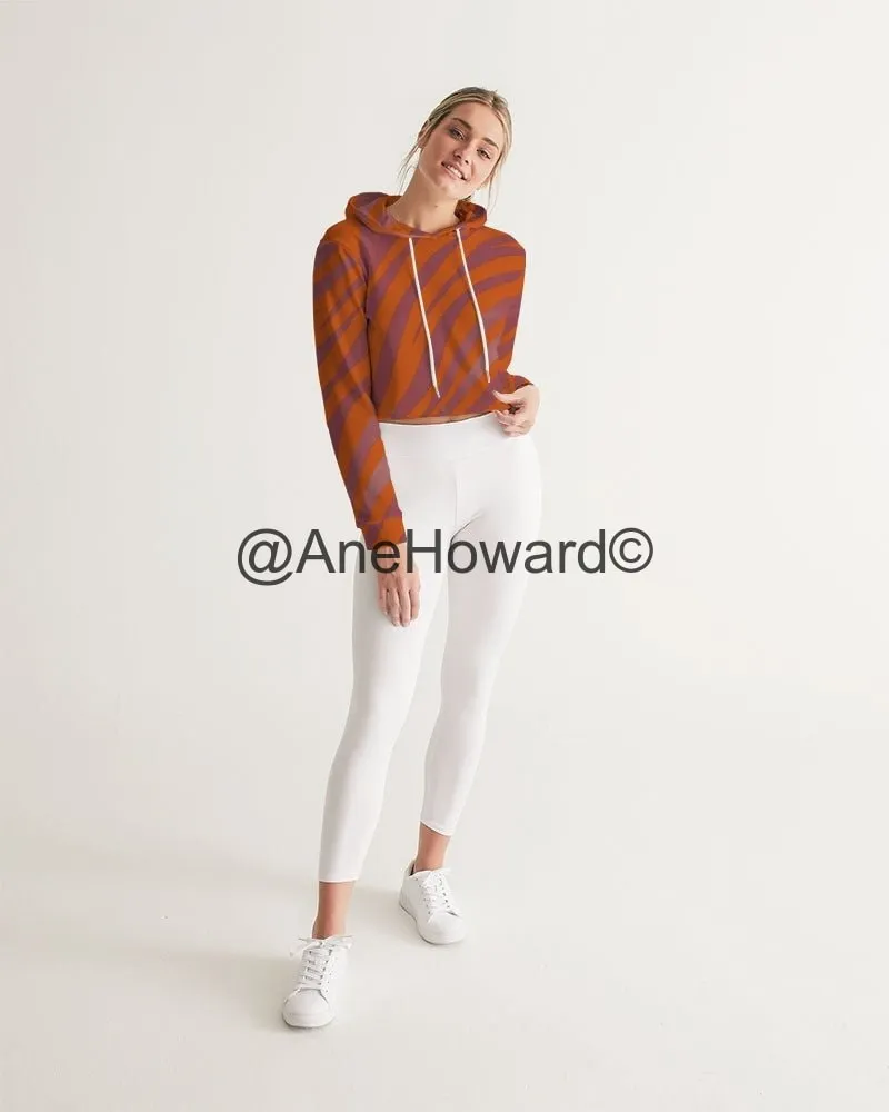 Red Zebra Women's Cropped Hoodie