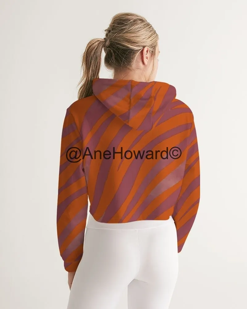 Red Zebra Women's Cropped Hoodie