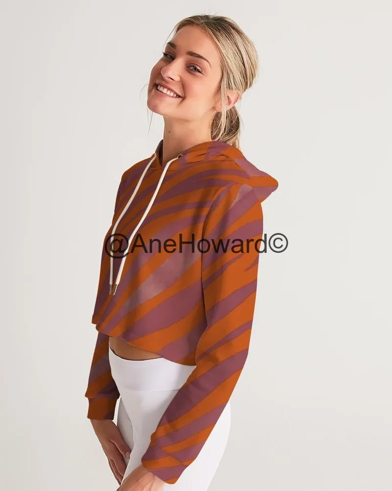 Red Zebra Women's Cropped Hoodie