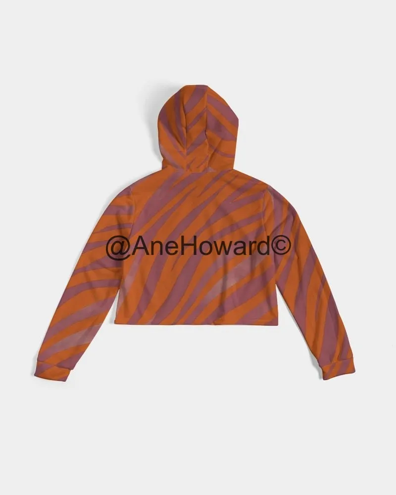Red Zebra Women's Cropped Hoodie