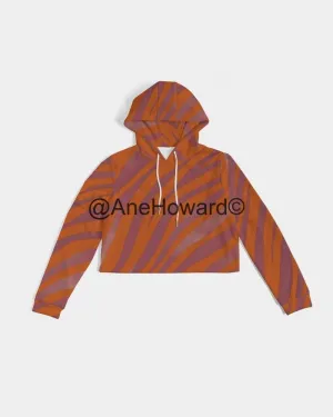 Red Zebra Women's Cropped Hoodie
