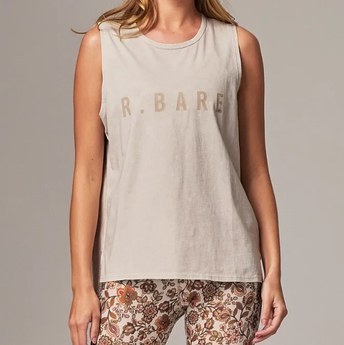 Running Bare Easy Rider Muscle Tank - Bone Wash