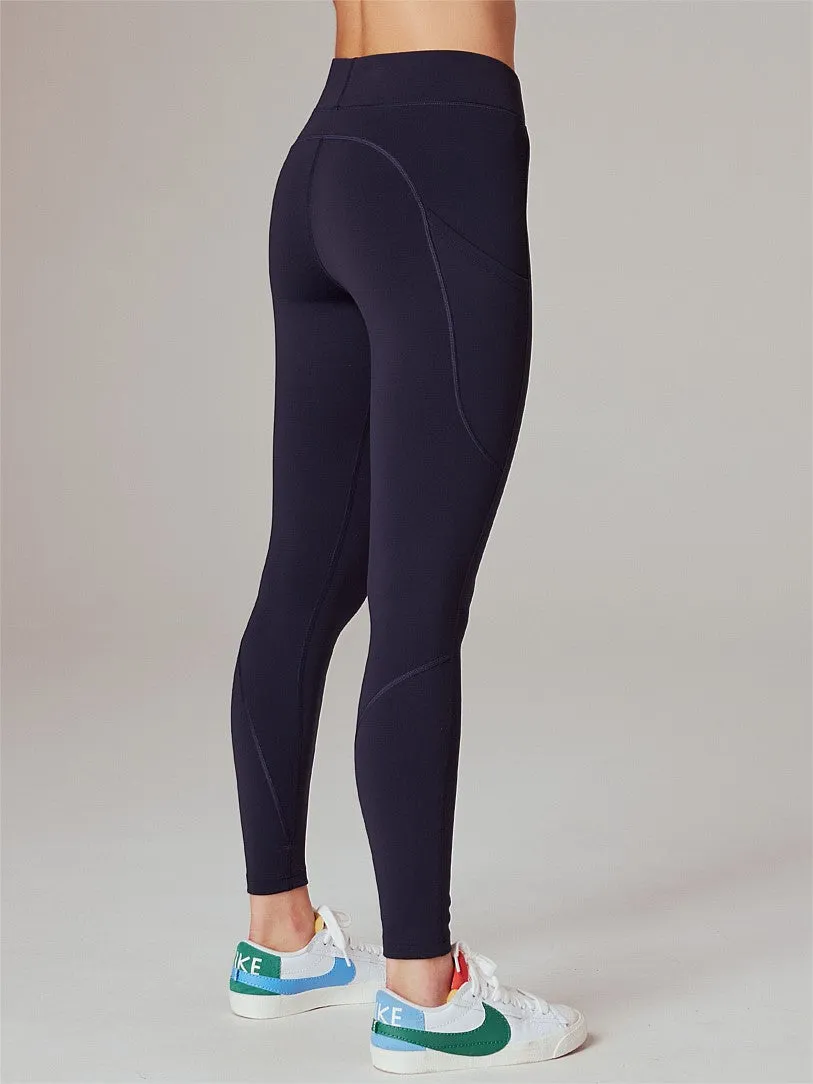 Running Bare  Flex Zone Thermal Leggings 28" | Indigo
