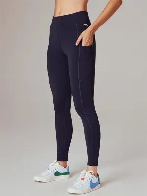 Running Bare  Flex Zone Thermal Leggings 28" | Indigo