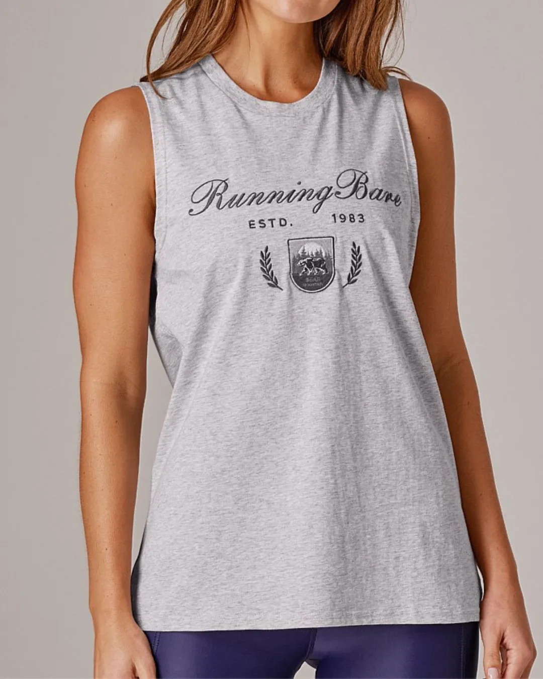 Running Bare Totem 5.0 Muscle Tank | Silver Marle | Final Sale