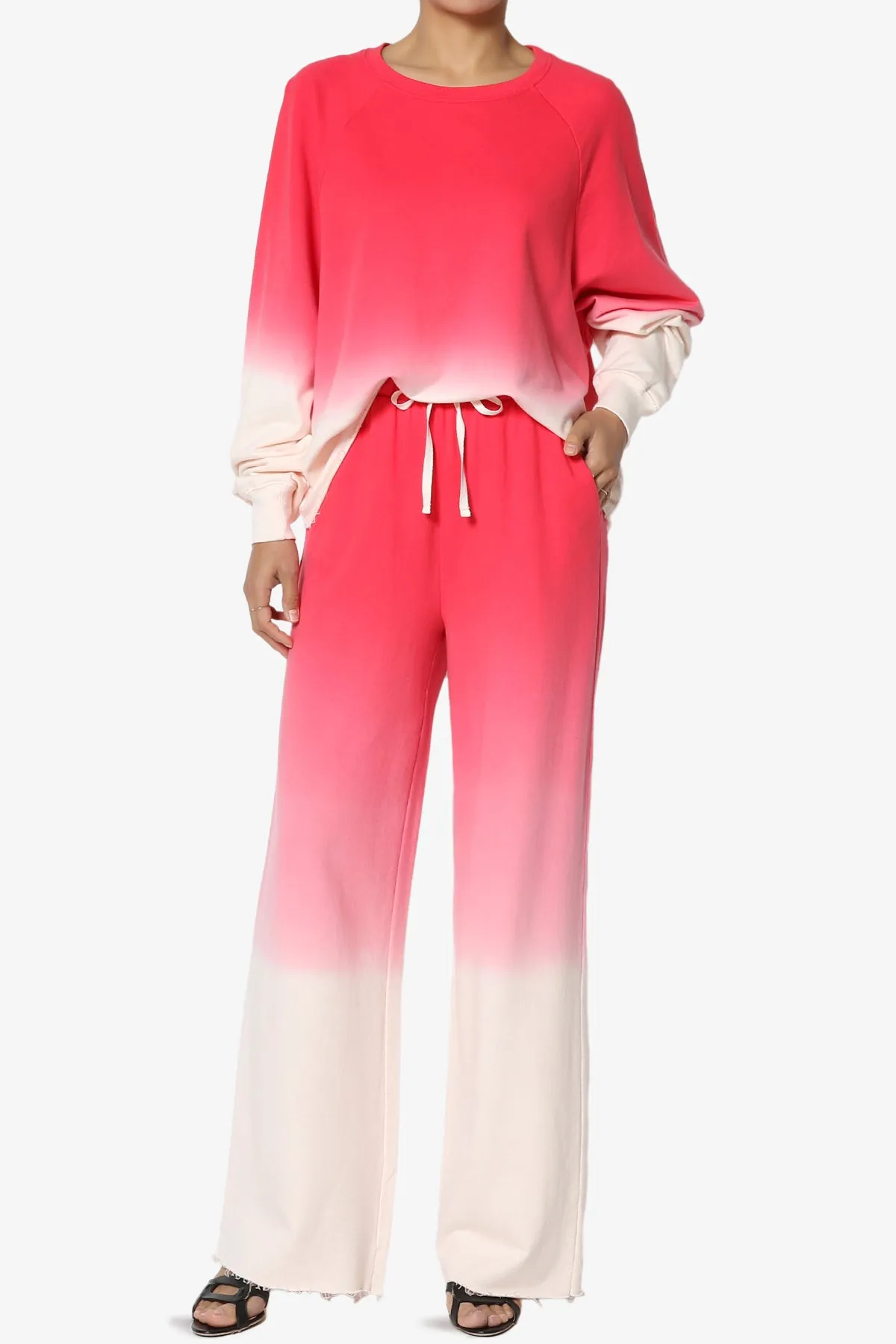 Sarge Dip Dye Raglan Sleeve Top & Lounge Pants SET