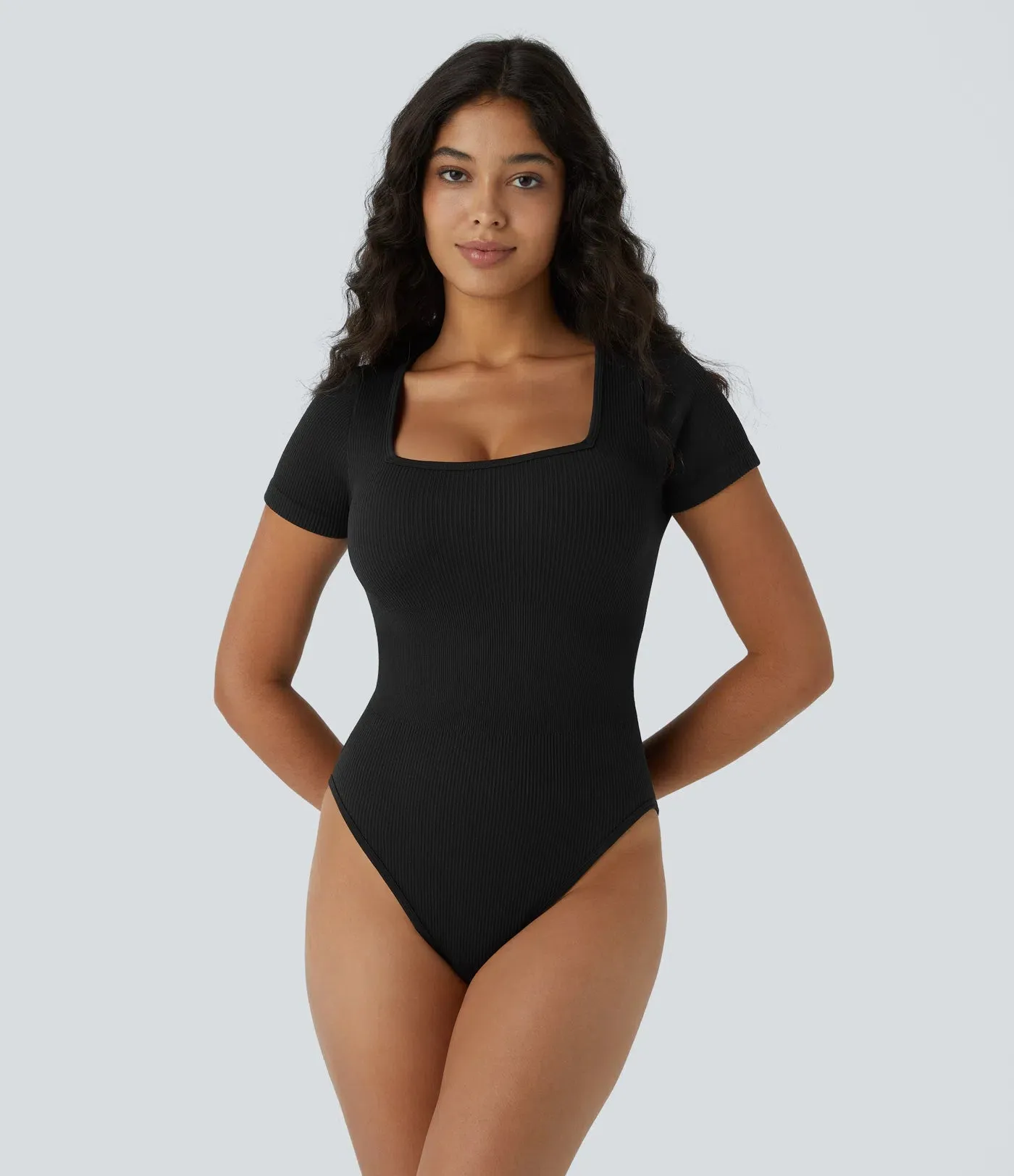 Seamless Flow Square Neck Bodysuit | Short Sleeve & Smooth Fit