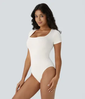 Seamless Flow Square Neck Bodysuit | Short Sleeve & Smooth Fit