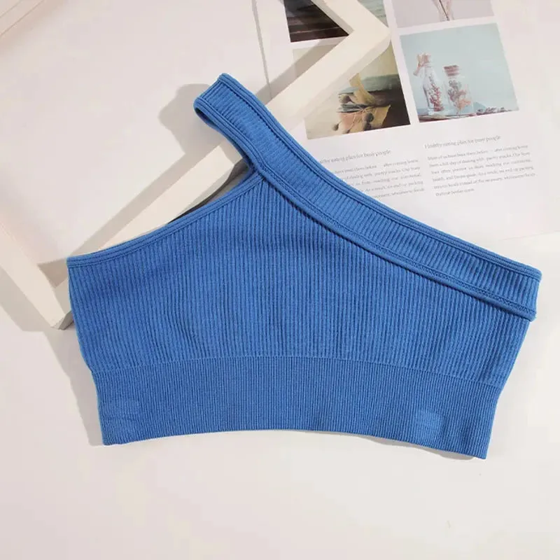 Seamless Slim Crop Top Vest with Chest Pad Activewear & Gym Clothes