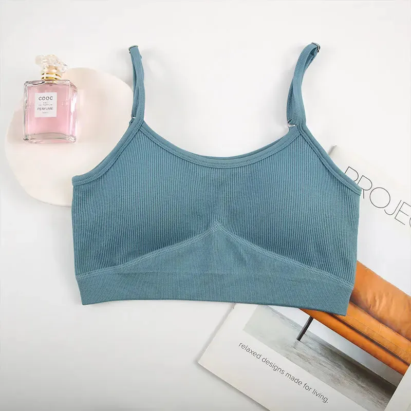 Seamless Slim Crop Top Vest with Chest Pad Activewear & Gym Clothes