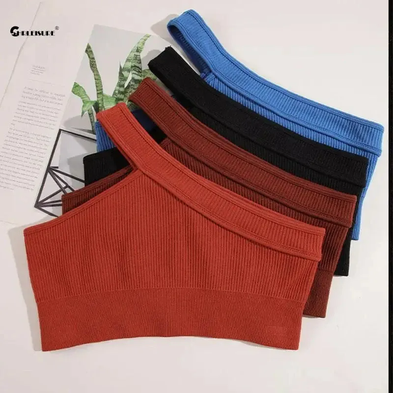 Seamless Slim Crop Top Vest with Chest Pad Activewear & Gym Clothes