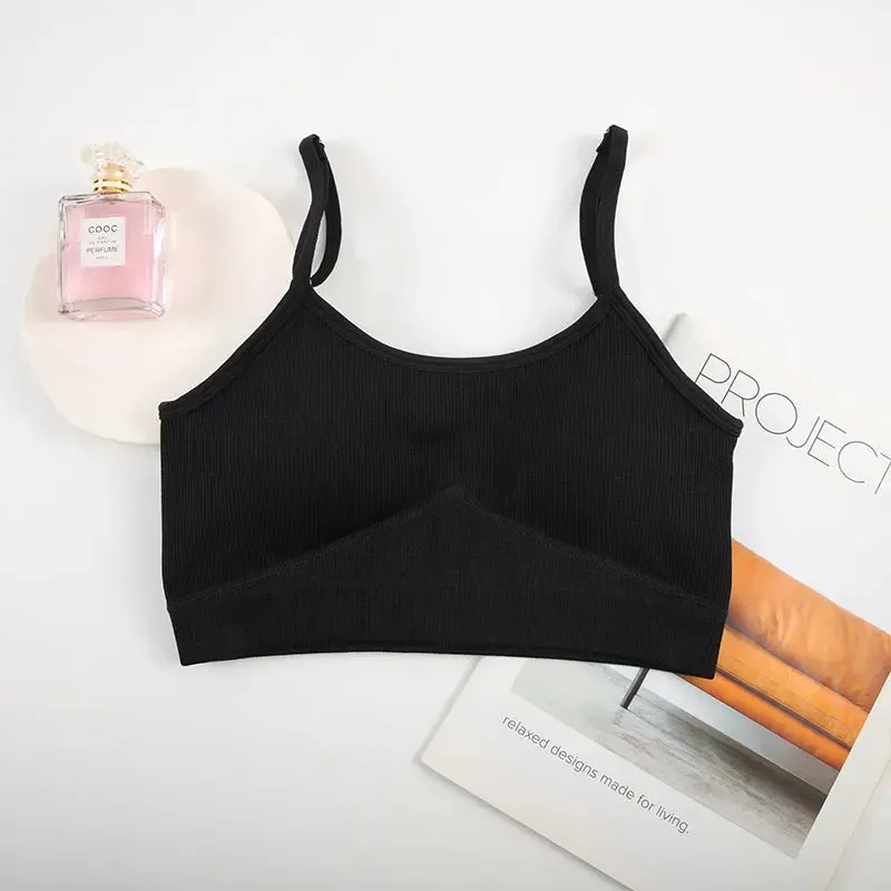Seamless Slim Crop Top Vest with Chest Pad Activewear & Gym Clothes