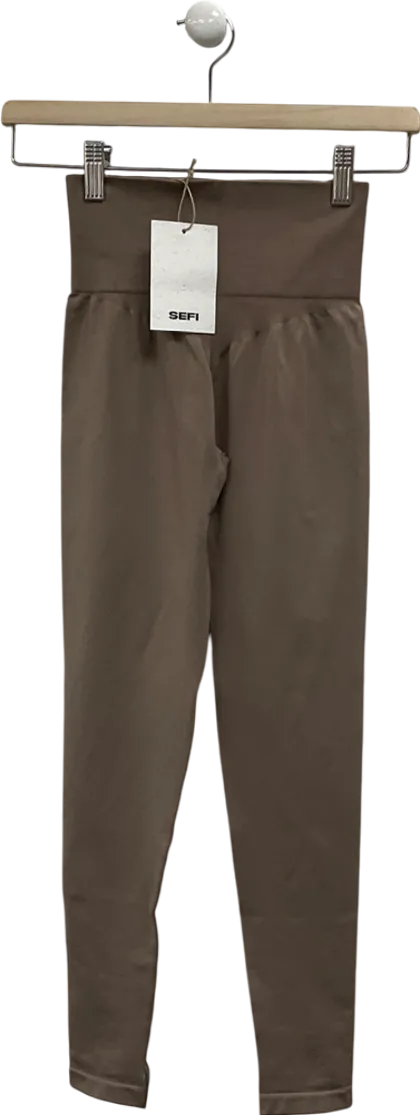 sefi Brown Timeless Leggings 7/8 - Taupe Gray UK XS