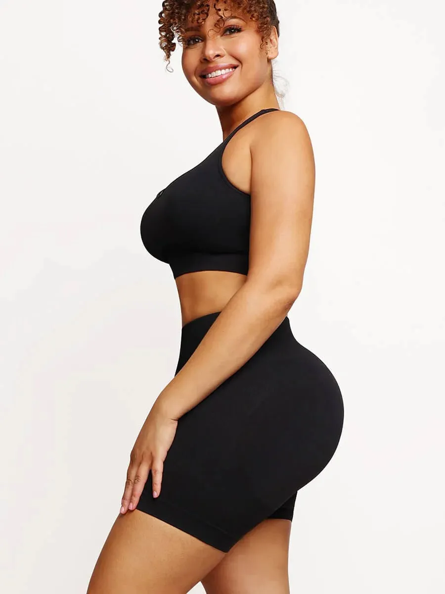 Sexy V Neck Seamless Sculpting Sports Top